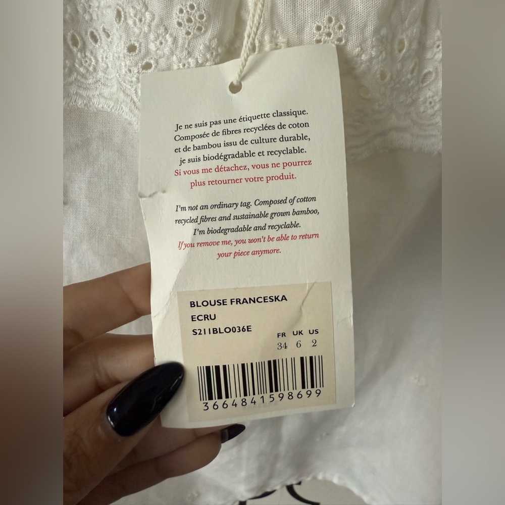 Sézane Franceska Blouse 34 NWT - Picture 5 of 6